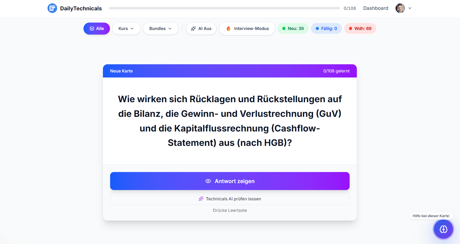 Active Recall Lernkarte